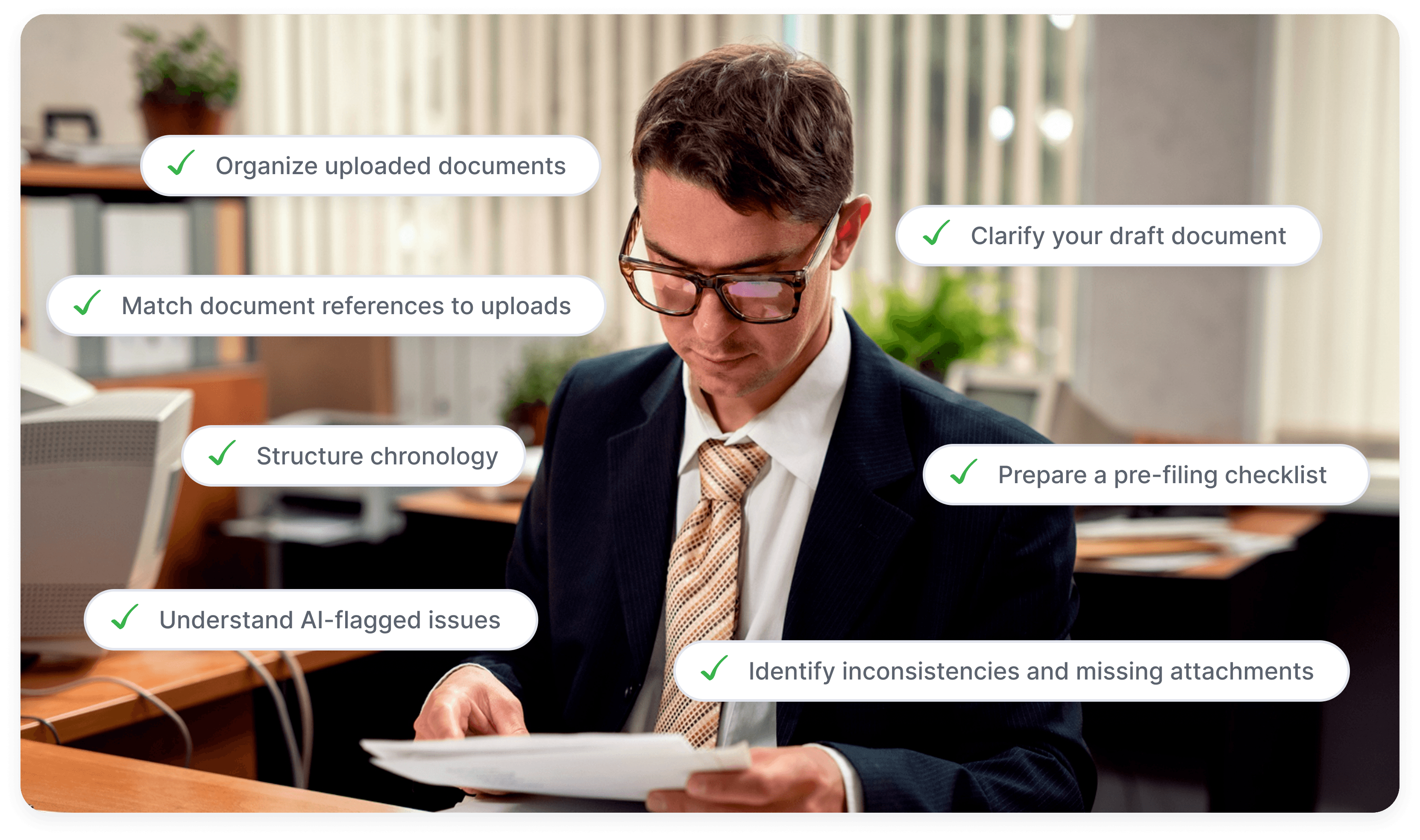 Person reviewing documents